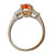 Estate Spessartite Vivid Orange Garnet Ring 18k White Gold Baguette Diamonds 