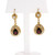 Estate 1940 Rhodalite Garnet Dangle Earrings 14k Yellow Gold Seed Pearl 