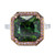 5.86 Carat Green Tourmaline Diamond Halo Platinum Gold Cocktail Ring