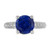 AGL 5.05 Carat Round Blue Sapphire Diamond Platinum Engagement Ring