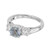 GIA 1.26 Blue Round Sapphire Diamond Platinum Three Stone Engagement Ring