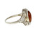 Vintage Art Deco Carnelian Natural Pearl Ring Filigree 14k White Gold 