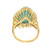 GIA Certified Natural Pear Turquoise Diamond Halo Gold Cocktail Ring