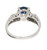 Bright Cornflower Blue Round Sapphire Diamond Engagement Ring Platinum 