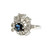 Vintage 1950 Sapphire Ring 14k White Gold Swirl 