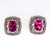 Cushion Pink Tourmaline 2.40ct 14k White Gold Diamond Earrings