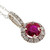 Round Bright Red Ruby Halo Diamond Pendant 14k Yellow Gold 