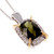 Green Tourmaline Lorenzo Cushion Halo Diamond Pendant 18k White Gold 