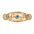 1930 Pink Gold Blue Zircon Pin Open Work