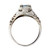 Art Deco Filigree Aqua Engagement Ring 18k White Gold