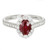 Oval Ruby Diamond Halo Ring 14k White Gold 