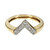 Vintage 1950 “V” Shape Diamond Ring 14k Yellow & White Gold 