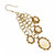 Estate Handmade Citrine Dangle Earrings 18k Yellow Gold