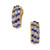 Estate Fine 3 Row Sapphire Diamond Earrings 18k Yellow Gold