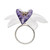 Hand Carved Lilly Flower Ring Angel Skin Quartz Amethyst 18k Gold 