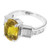 GIA 6.08 Carat Natural Oval Yellow Sapphire Diamond Platinum Engagement Ring
