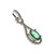 Bright Green Emerald Pendant Diamond 14k White Gold 