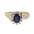 Estate Swirl Sapphire Diamond Ring Round Baguette 14k Gold 