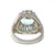 Vintage 1950 Cocktail Ring Aqua French Platinum Diamond Baguette 