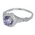 Peter Suchy Violet Sapphire Antique Inspired Engagement Ring Platinum Diamond 