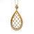 Estate Open Work 18k Yellow Gold .66ct Diamond Honeycomb Pendant 