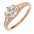 Peter Suchy Transitional Cut Diamond Filigree 18k Pink Gold Ring