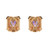 4.50 Carat Amethyst Diamond Yellow Gold Geometric Domed Earrings