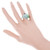 GIA Certified Jadeite Jade Flower Ring Blended Green White 