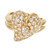 1.30 Carat Diamond Dome Heart Yellow Gold Cocktail Ring