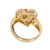 1.30 Carat Diamond Dome Heart Yellow Gold Cocktail Ring