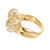 1.30 Carat Diamond Dome Heart Yellow Gold Cocktail Ring