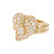 1.30 Carat Diamond Dome Heart Yellow Gold Cocktail Ring