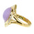 GIA Certified Purple Jadeite Jade Diamond Yellow Gold Cocktail Ring 