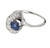 GIA Certified .98 Carat Blue Sapphire Diamond White Gold Swirl  Ring
