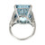 18.87 Carat  Aqua Diamond Sapphire platinum Ring 