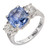 Peter Suchy 4.34 Carat Blue Sapphire Diamond Platinum Three Stone Engagement Ring