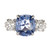 Peter Suchy 4.34 Carat Blue Sapphire Diamond Platinum Three Stone Engagement Ring