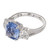 Peter Suchy 4.34 Carat Blue Sapphire Diamond Platinum Three Stone Engagement Ring