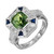 Peter Suchy 3.39 Carat Green Sapphire Diamond Halo Platinum Engagement Ring