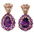 6.89 Carat Purple Amethyst Halo Rose Gold Dangle Earrings