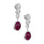 GIA Certified 14.32 Carat Oval Red Ruby Diamond Platinum Dangle Earrings
