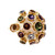 Sputnik Domed Earrings Multi-Color Natural Stones 14k Rose Gold 
