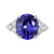 Oval Bright Purplish-Blue Tanzanite Ring 3.00ct Platinum Diamond 