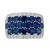 4.80 Carat Oval Sapphire Round Diamond 14k White Gold Cocktail Ring