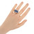 4.80 Carat Oval Sapphire Round Diamond 14k White Gold Cocktail Ring