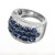 4.80 Carat Oval Sapphire Round Diamond 14k White Gold Cocktail Ring