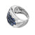 4.80 Carat Oval Sapphire Round Diamond 14k White Gold Cocktail Ring