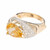 3.50 Carat Citrine Diamond Two-Tone Gold Cocktail Ring