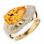 3.50 Carat Citrine Diamond Two-Tone Gold Cocktail Ring