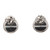 3.47 Carat Pear Dark Gray Diamond Halo Gold Stud Earrings